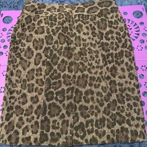 Rafaella Brown Leopard Print Pencil Skirt